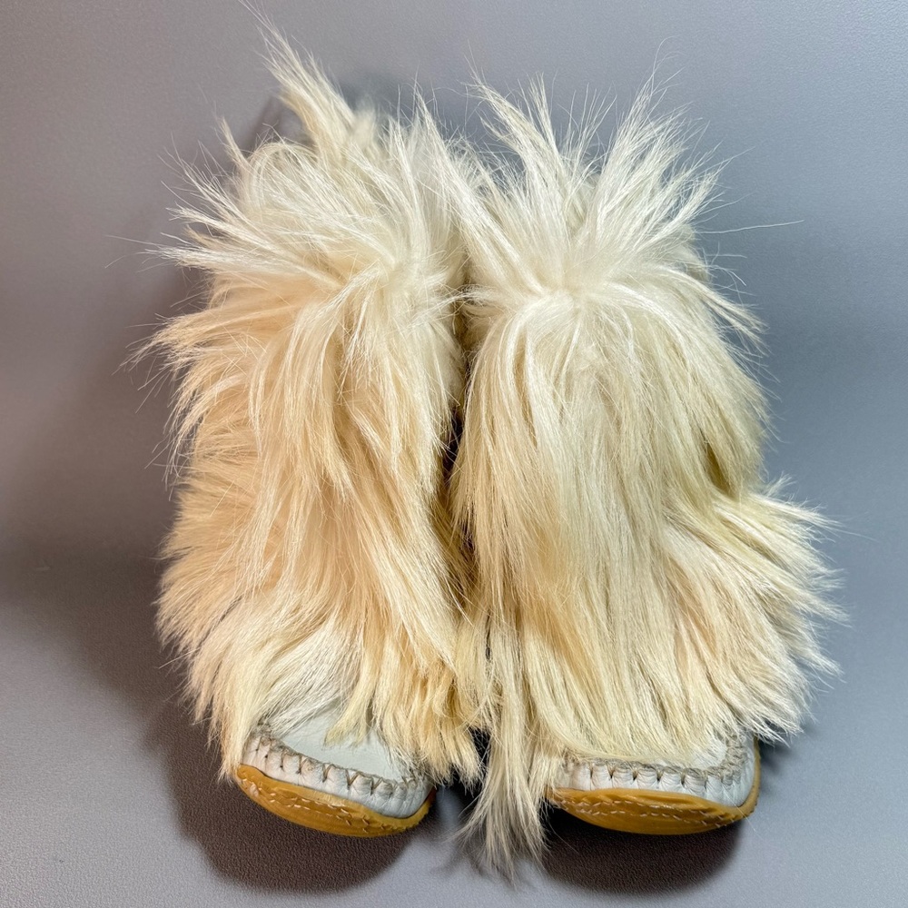 Bastien Bros Vintage Authentic MukLuk Cream Goat Fur Yeti Boots - Picture 5 of 11